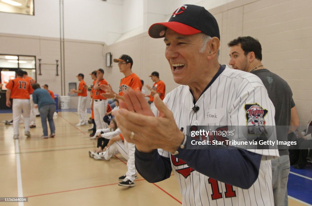 The Century College baseball team held a clinic for players in the Miracle League, a youth baseball league for disabled kids in the Twin Cities on 3/31/12. The league was a pet project of the late Twins Harmon Killebrew. (left to right) Former Twin Fra