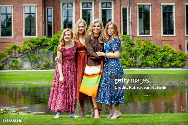 Queen Maxima of The Netherlands, Princess Amalia of The Netherlands, Princess Alexia of The Netherlands and Princess Ariane of The Netherlands during...