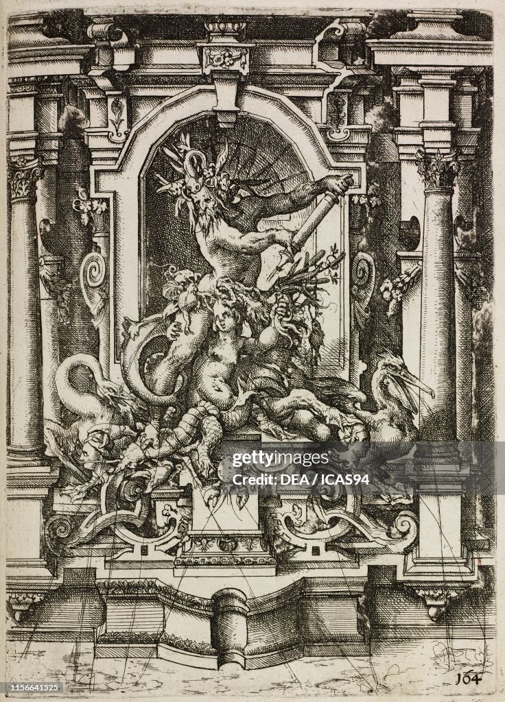 Fountain with mythological character