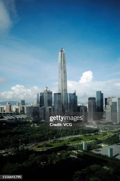 General view of Central Business District in Futian district on June 18, 2019 in Shenzhen, Guangdong Province of China.