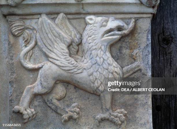 Griffin relief on the portal of the church, Hochosterwitz Castle, Carinthia, Austria, 16th century.