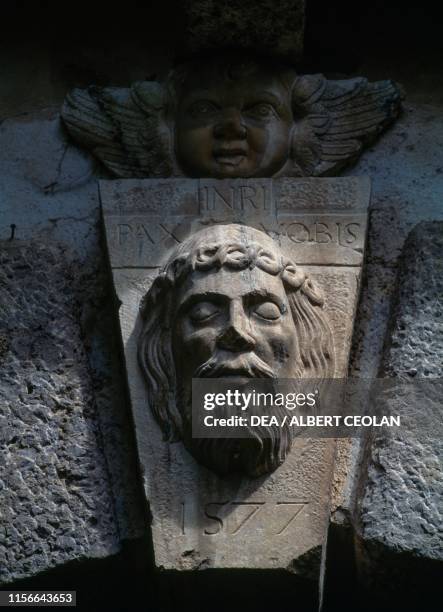 Relief with the Face of Jesus, second gateway to Hochosterwitz Castle, Carinthia, Austria, 9th-16th century.
