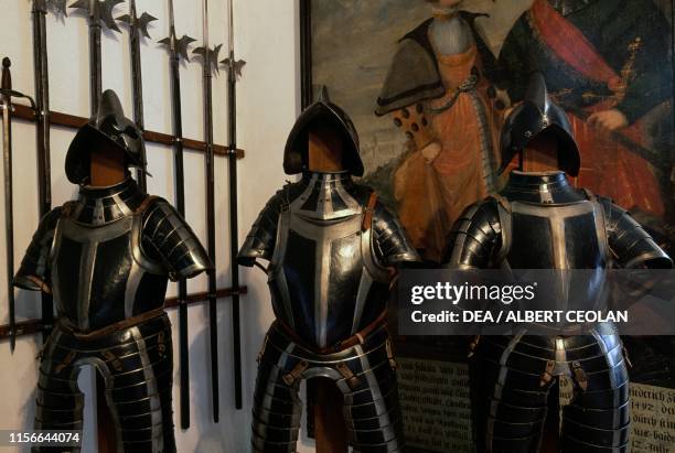 Collection of armour and halberds, Hochosterwitz Castle, Carinthia, Austria, 9th-16th century.