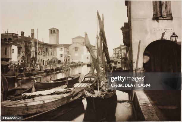 Pescheria di Chioggia , Veneto, Italy, from Calli, canali e isole della Laguna , Ferdinando Ongania Publishers, Venice, 1897.