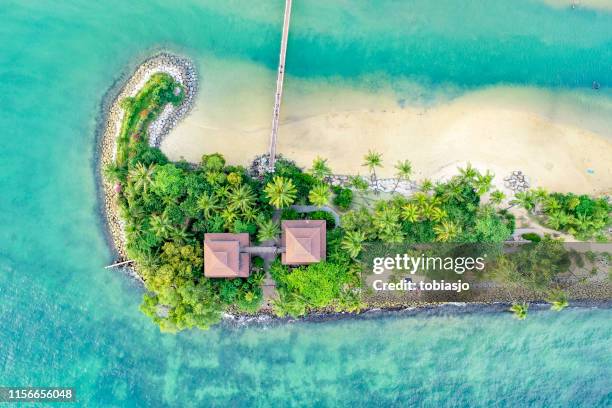 sentosa beach singapore from above - sentosa island singapore stock pictures, royalty-free photos & images