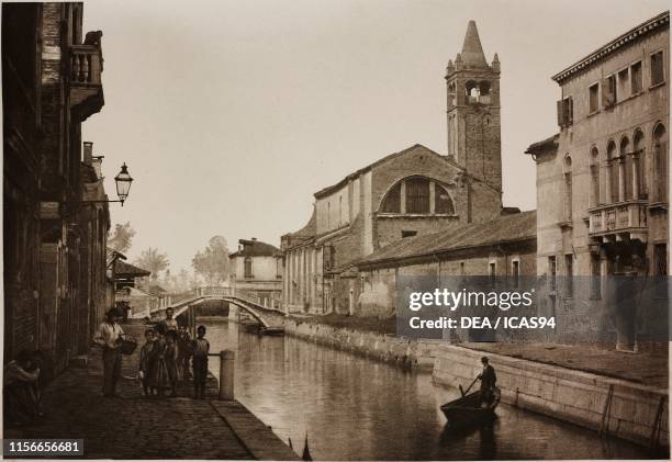 Rio or Canale di Santa Maria Maggiore, Venice, Veneto, Italy, from Calli, canali e isole della Laguna , Ferdinando Ongania Publishers, Venice, 1897.