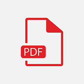 Pdf vector icon isolated on white background. Vector illustration.