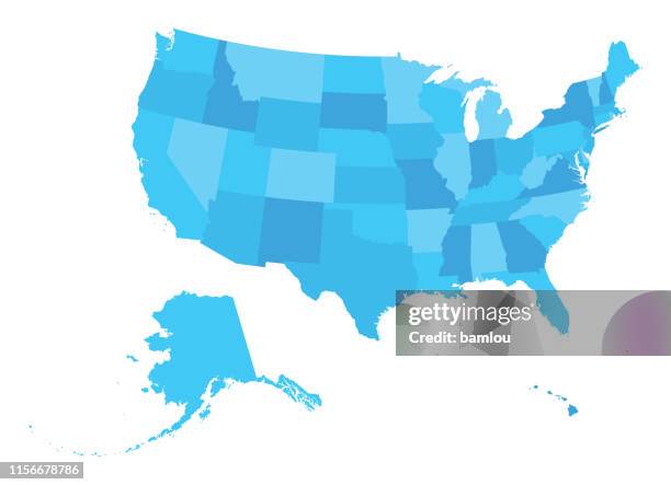 highly detailed map of the united states of america usa - country geographic area stock illustrations