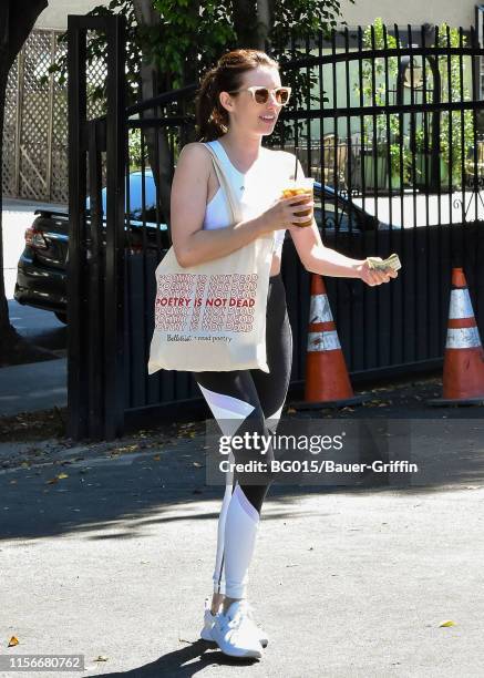 Emma Roberts is seen on July 19, 2019 in Los Angeles, California.