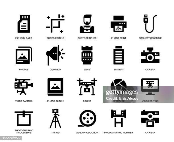 stockillustraties, clipart, cartoons en iconen met fotografie icon set - stormbaan