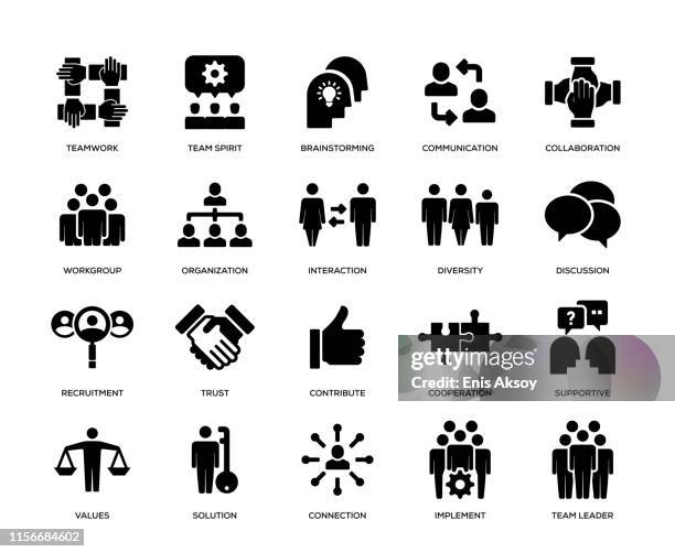 teamwork icon set - new hire stock illustrations