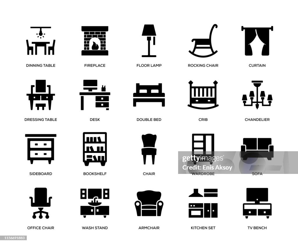 Conjunto de icono de muebles