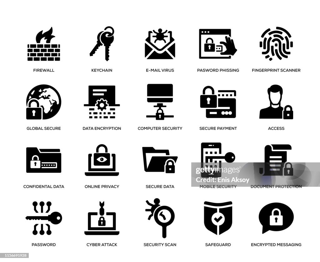 Cyber Security icon set