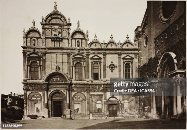 Scuola Grande di San Marco, Venice, Veneto, Italy, from Calli, canali e isole della Laguna , Ferdinando Ongania Publishers, Venice, 1897.