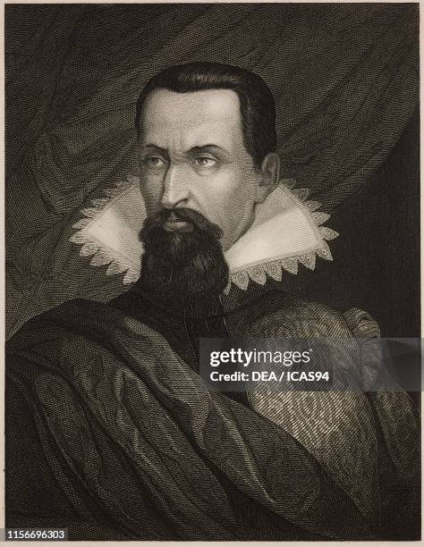 Portrait of Johannes Kepler , German astronomer, engraving by N Dietz, from Letture di famiglia , Year VII Trieste.
