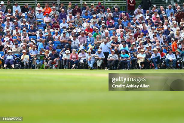 Spectators watch on from the stands during the Specsavers County Championship Division One match between Yorkshire and Warwickshire at on June 18,...
