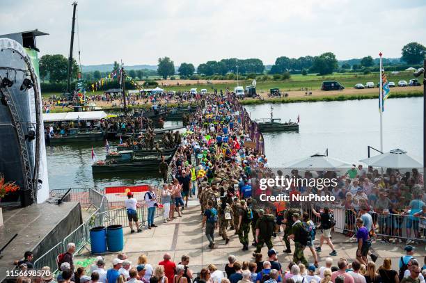 July 19th, Nijmegen, The Netherlands. After fourth and last day of The Four Day Marches the walkers finally make it to the end and recieve the warm...
