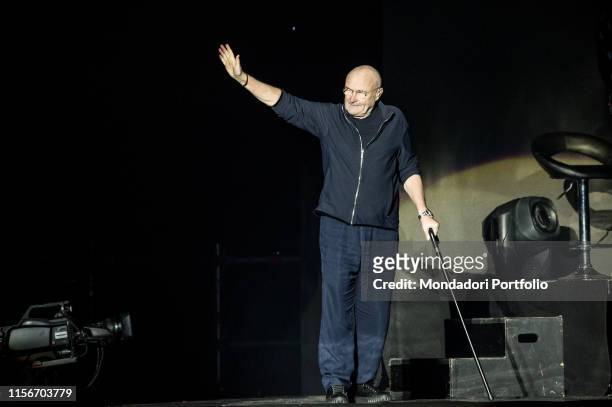 English singer and multi-instrumentalist Phil Collins performs live on stage for the Italian date of his Still Not Dead Yet Live tour 2019. Milan ,...