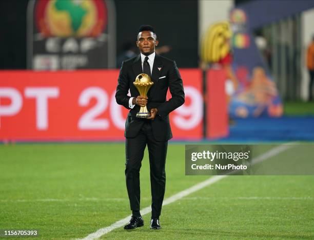 Samuel Eto'o, former Cameroon player during the Final of 2019 African Cup of Nations match between Algeria and Senegal at the Cairo International...