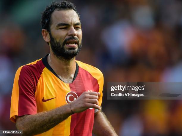 Selçuk Inan of Galatasaray SK during the Pre-season Friendly match between Red Bull Leipzig v Galatasaray SK at Stadion Tivoli on July 19, 2019 in...