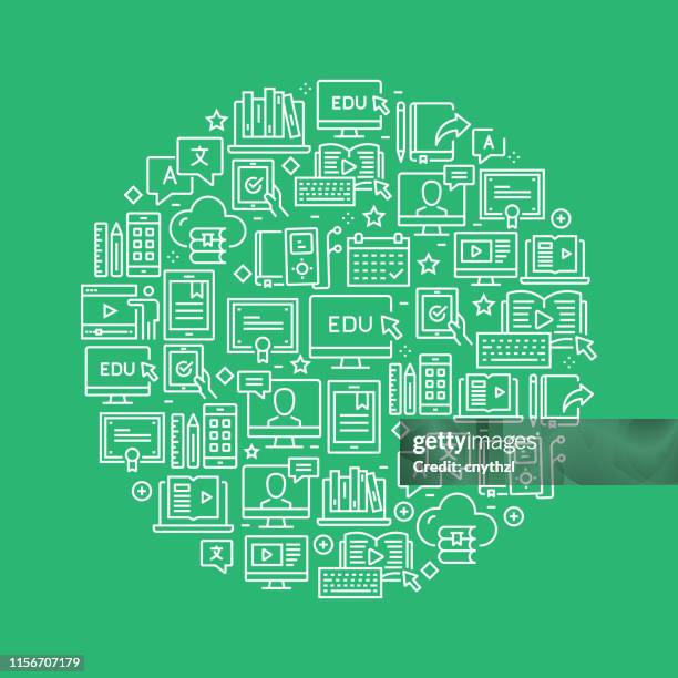 online education related pattern design - laptop repeat pattern stock illustrations