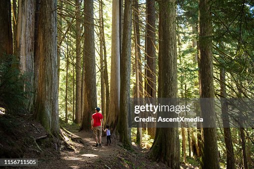 Father and daughter bonding in nature