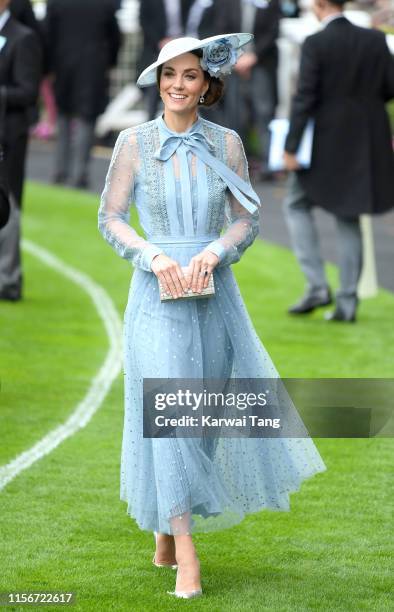 Catherine, Duchess of Cambridge attends day one of Royal Ascot at Ascot Racecourse on June 18, 2019 in Ascot, England.