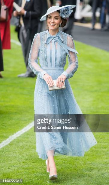 Catherine, Duchess of Cambridge attends day one of Royal Ascot at Ascot Racecourse on June 18, 2019 in Ascot, England.