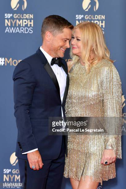 Rob Lowe and wife Sheryl Berkoff attend the closing ceremony of the 59th Monte Carlo TV Festival on June 18, 2019 in Monte-Carlo, Monaco.