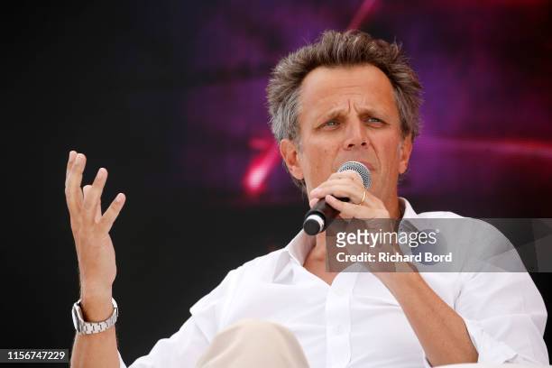 Chairman and CEO of Publicis Groupe Arthur Sadoun speaks on stage during Jean-Michel Jarre X HSBC session at the Cannes Lions 2019 : Day Two on June...