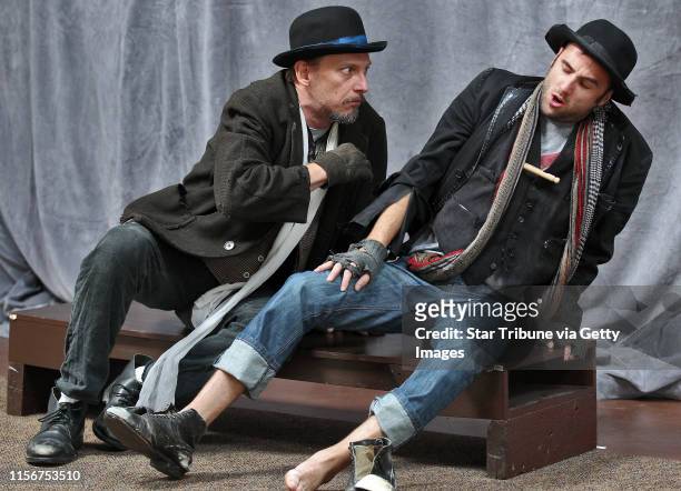 Profile of Bain Boehlke, director of the New Jungle production of "Waiting for Godot". Bain watched his performers during a recent dress rehearsal....