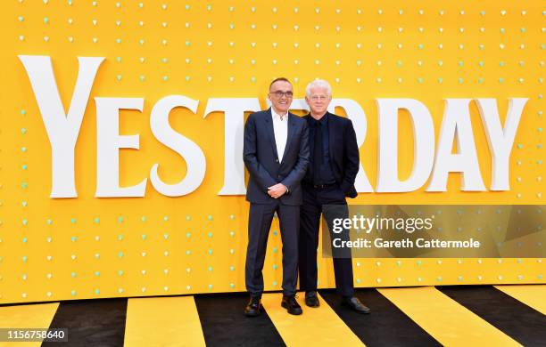 Director Danny Bole and screenwriter Richard Curtis attend the UK Premiere of "Yesterday" at Odeon Luxe Leicester Square on June 18, 2019 in London,...