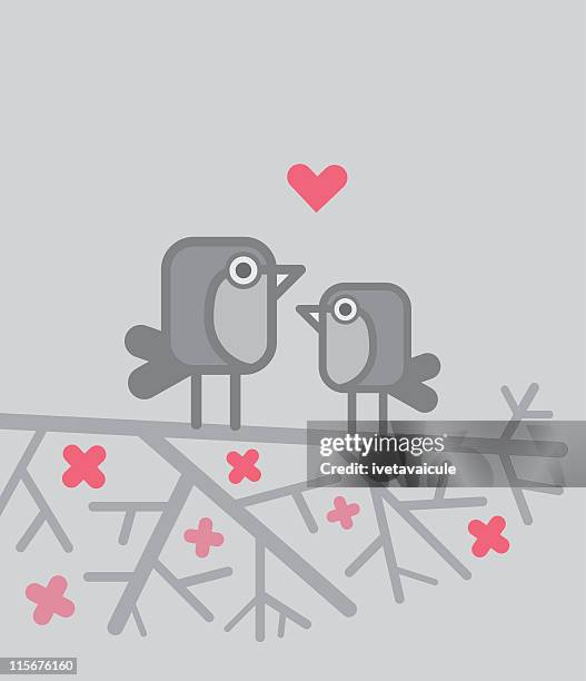 love birds - couple springtime stock illustrations
