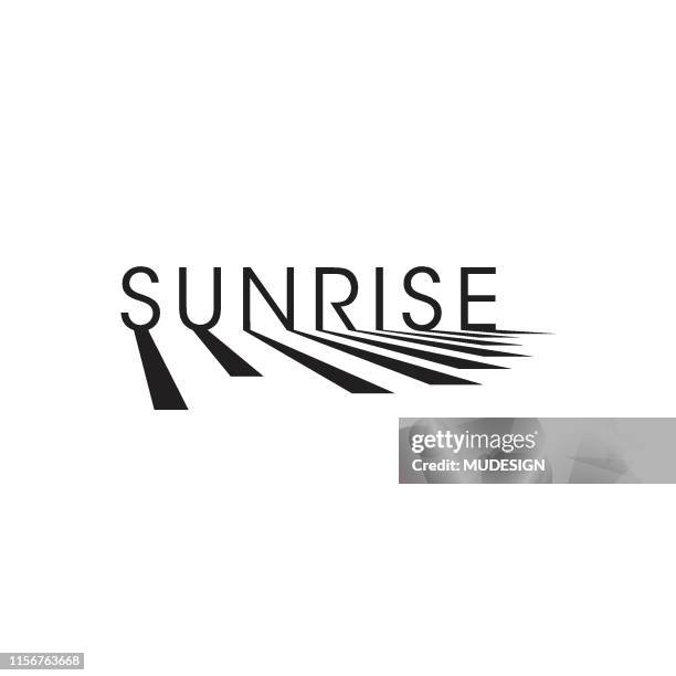 sunrise logo. typography - space exploration logo stock illustrations