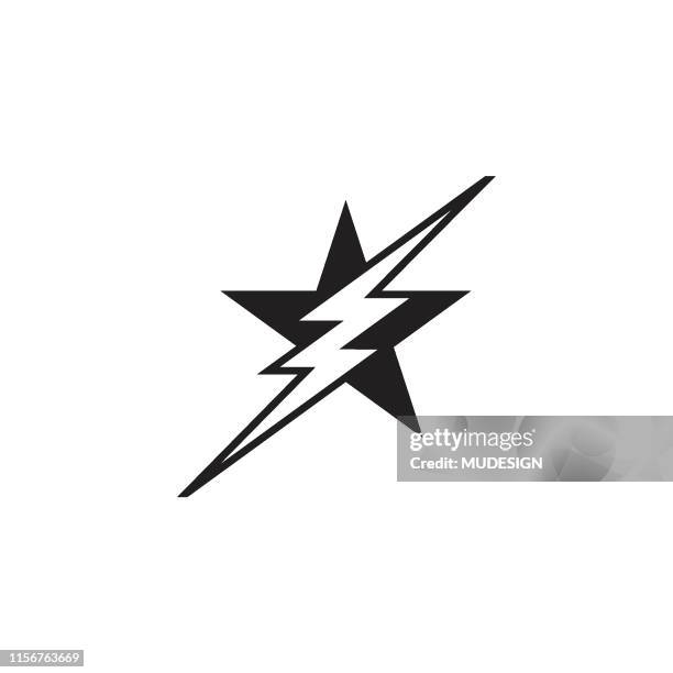 electric star icon - stars v thunder stock illustrations