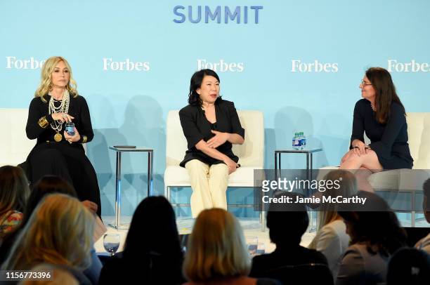 Anastasia Soare, Shan-Lyn Ma and Luisa Kroll speak onstage at the 2019 Forbes Women's Summit at Pier 60 on June 18, 2019 in New York City.
