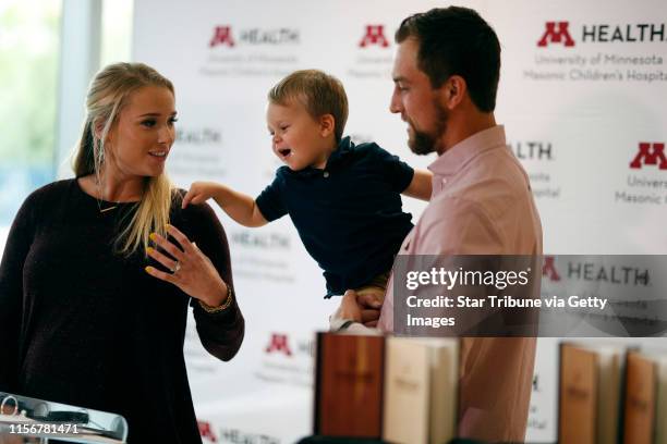 Minnesota Vikings receiver Adam Thielen and his wife Caitlin with their son Asher, announced that they would be stating the Thielen Foundation...