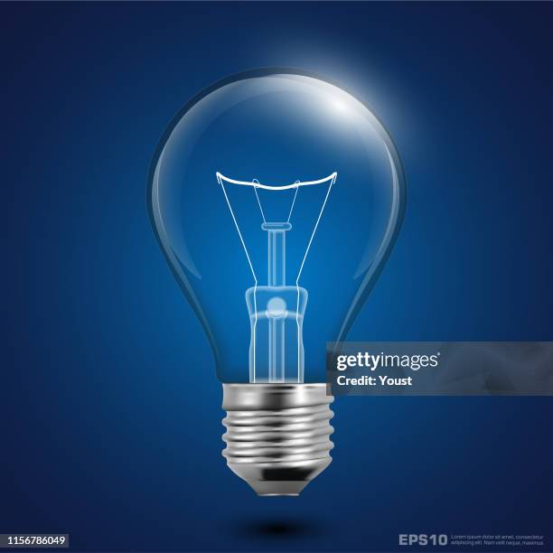 realistic transparent light bulb - hanging lightbulbs stock illustrations