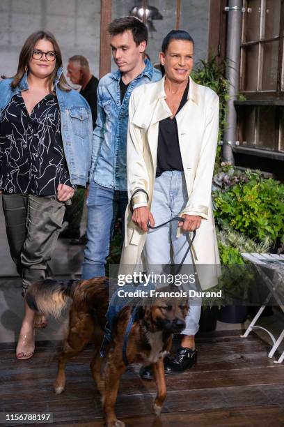 Camille Gottlieb, Louis Ducruet and Princess Stephanie of Monaco attend the Alter Design Menswear Spring Summer 2020 show as part of Paris Fashion...