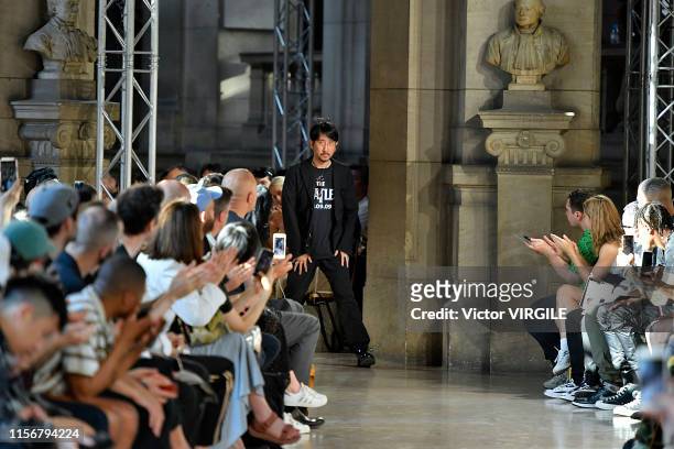 Fashion designer Takahiromiyashita walks the runway at the Takahiromiyashita Thesoloist fashion show during Paris Men's Fashion Week Spring/Summer...