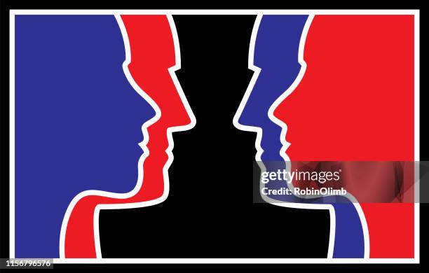 politische profilgesichter - political talk stock-grafiken, -clipart, -cartoons und -symbole