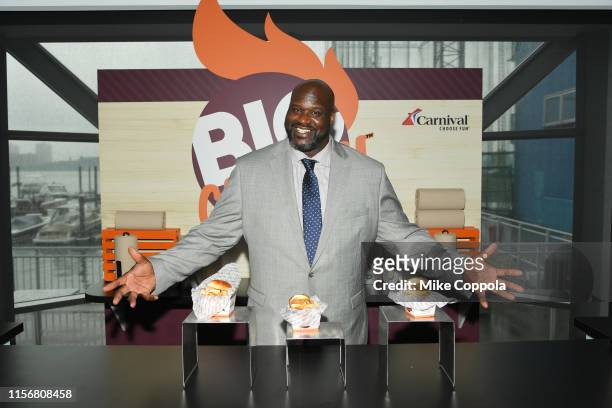 Shaquille O'Neal, NBA star and Carnival Cruise Line’s Chief Fun Officer, gives guests a taste of his highly-anticipated dishes that will be offered...