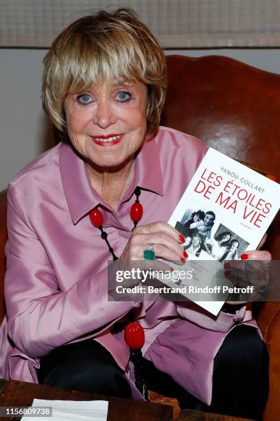 Yanou Collart signs her Book "Les Etoiles de ma Vie - Stars of my Life" on June 18, 2019 in Paris, France.