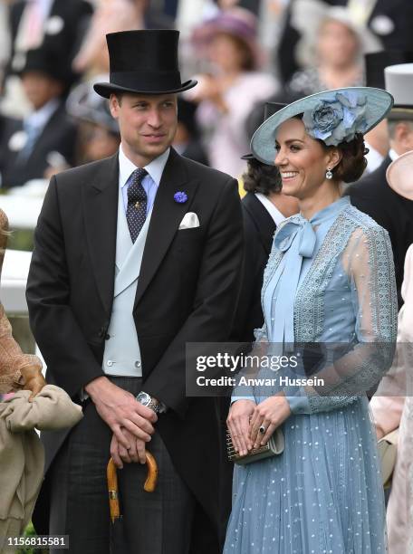 Prince William, Duke of Cambridge and Catherine, Duchess of Cambridge attend day one of Royal Ascot on June 18, 2019 in Ascot, England.