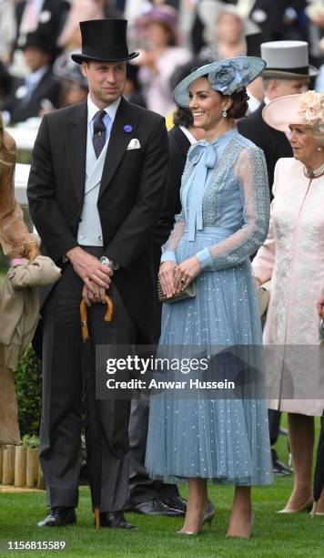 Prince William, Duke of Cambridge and Catherine, Duchess of Cambridge attend day one of Royal Ascot on June 18, 2019 in Ascot, England.