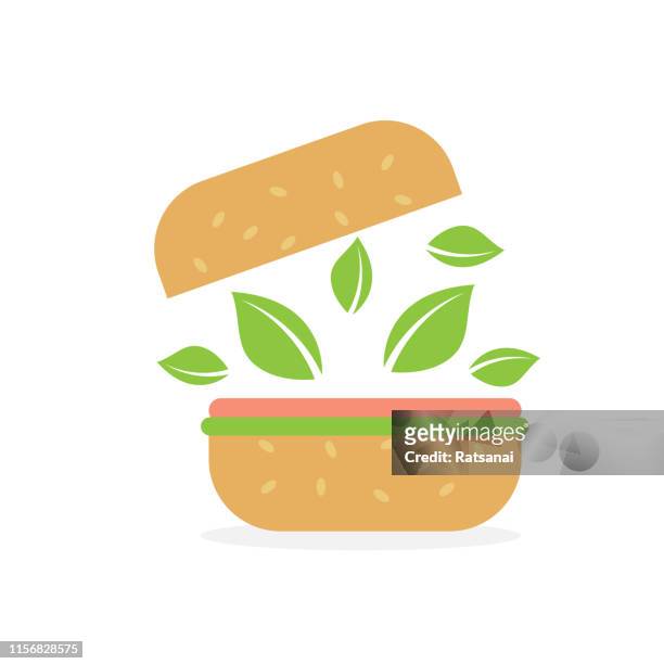 stockillustraties, clipart, cartoons en iconen met veganistische hamburger - veganist