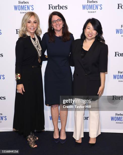 Anastasia Soare, Melissa Bell, and Shan-Lyn Ma attend the 2019 Forbes Women's Summit at Pier 60 on June 18, 2019 in New York City.