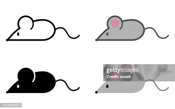 ilustraciones, imágenes clip art, dibujos animados e iconos de stock de icono simple del ratón de dibujos animados - rodent