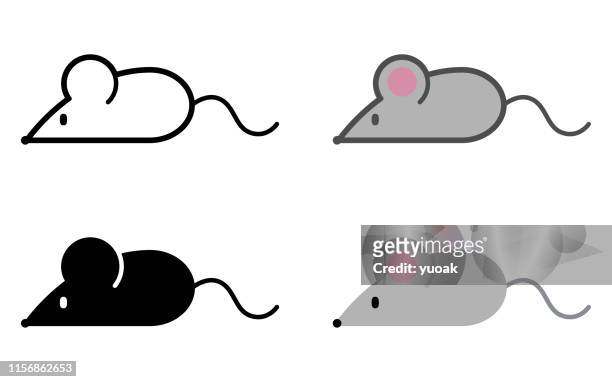 stockillustraties, clipart, cartoons en iconen met eenvoudige cartoon muis icoon - dier