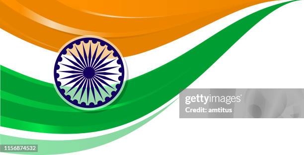 indian flag border - tri color stock illustrations